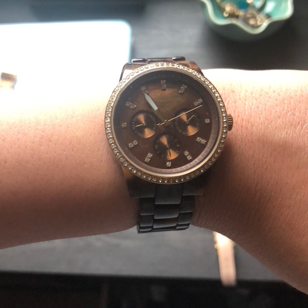 Tortoise Michael Kors Watch